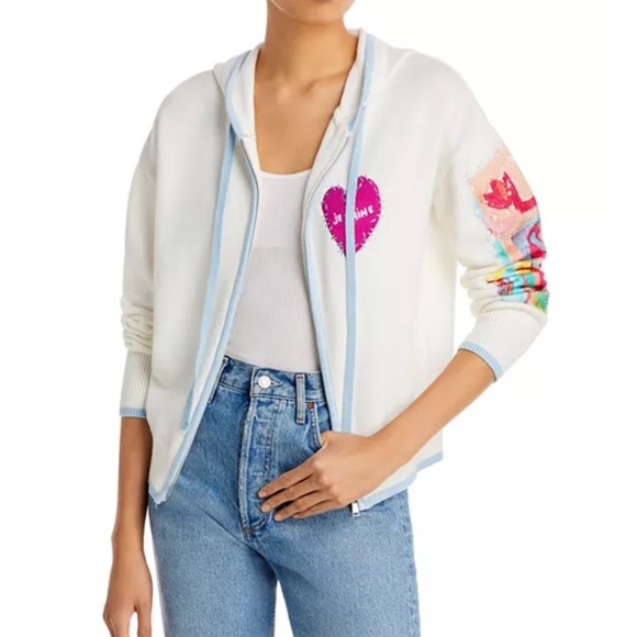 AQUA x Kerri Rosenthal Love Graphic Zip Up Hoodie - Picture 2 of 7